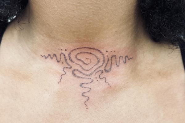 Abstract Neck Tattoo