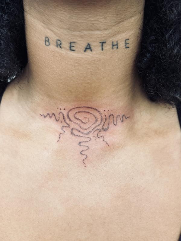 Abstract Neck Tattoo