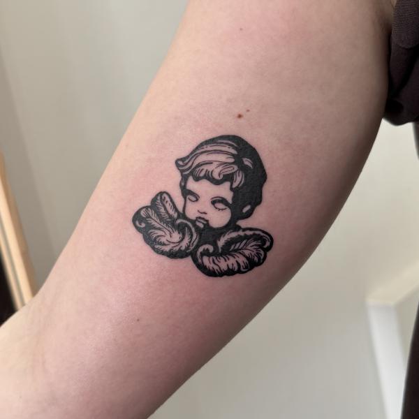 Blackwork Tattoo Angel