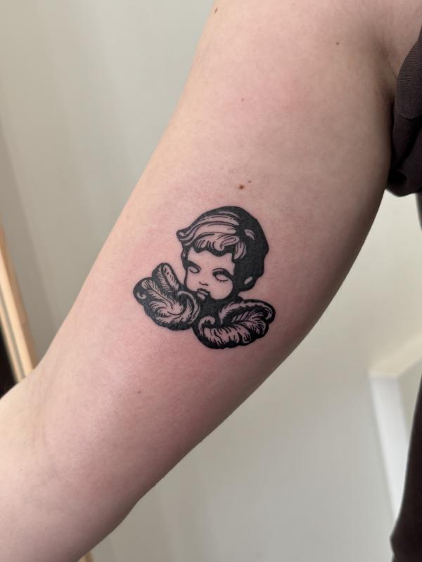 Blackwork Tattoo Angel