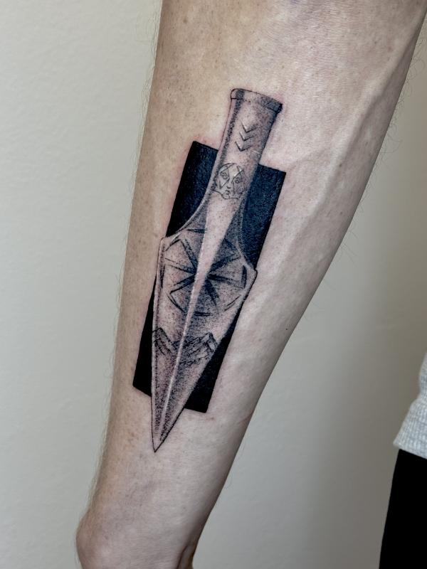 Blackwork Tattoo Slavic Spear Head