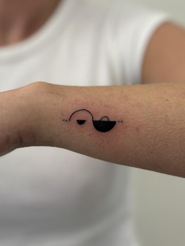 Fineline Abstract Yin Yang Tattoo