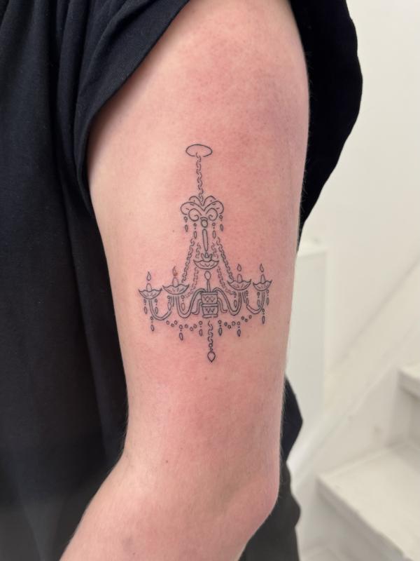 Fineline Chandelier Tattoo