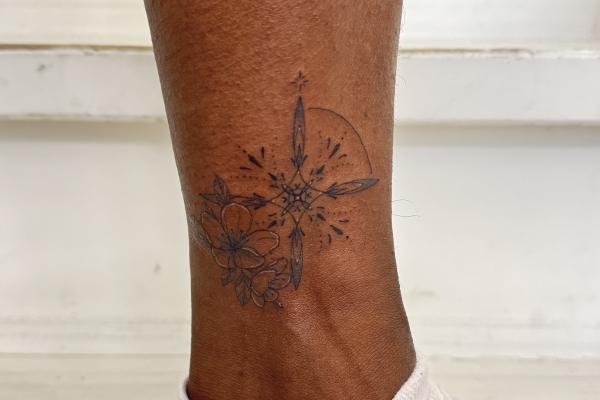 Fineline Compass Tattoo