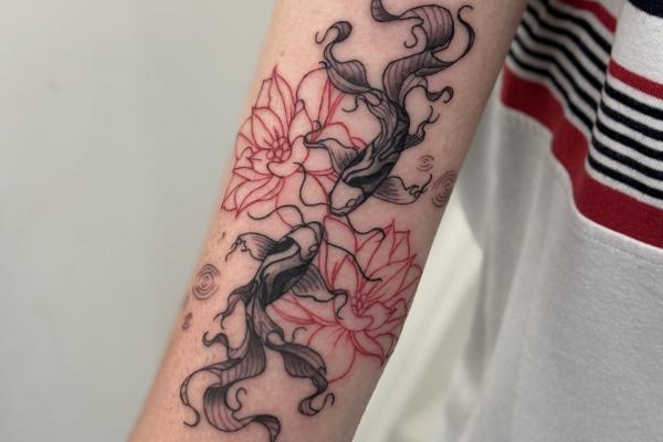 Fineline Koi Tattoo
