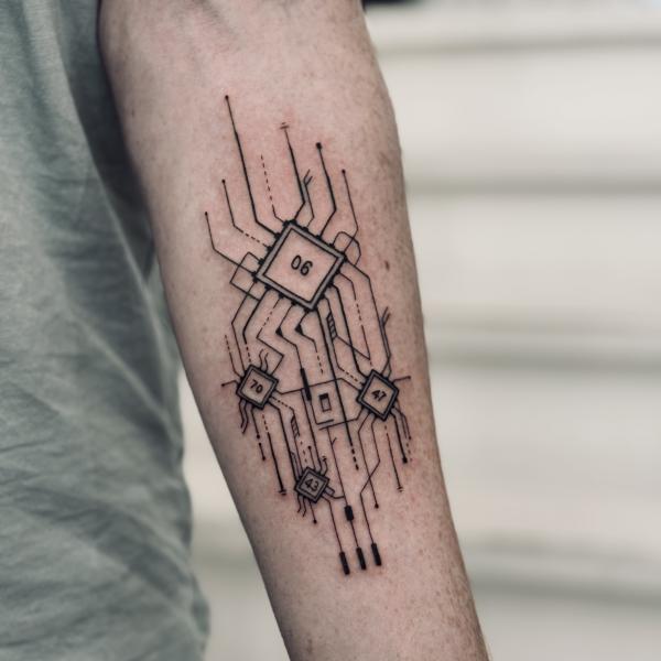 Fineline Motherboard Family Tattoo