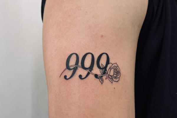 Fineline Script Tattoo 999
