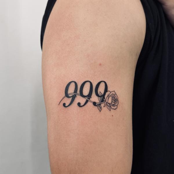 Fineline Script Tattoo 999