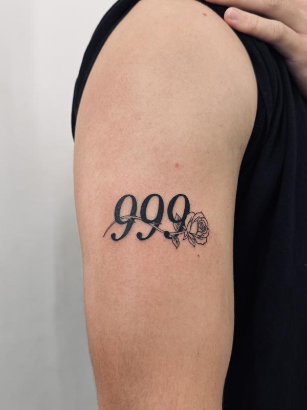 Fineline Script Tattoo 999