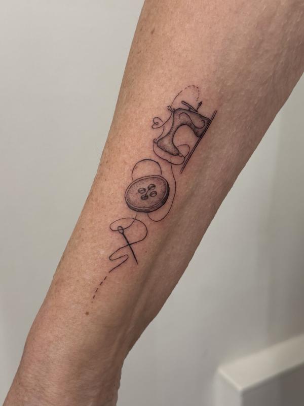 Fineline Sowing Tattoo