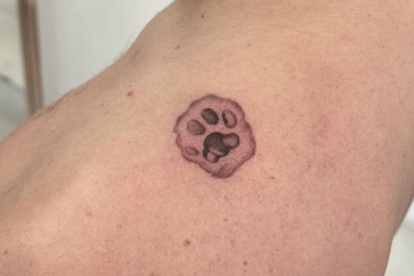 Fineline Tattoo Cat Paw