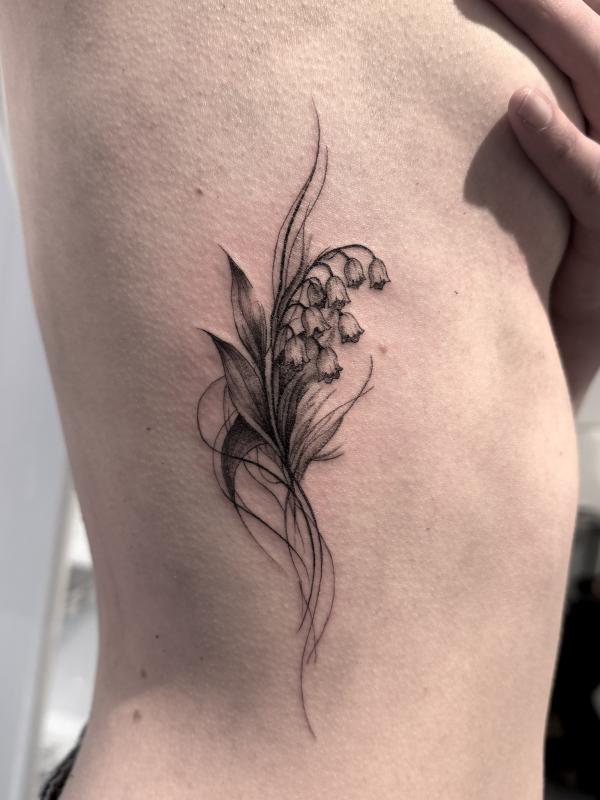 Fineline Tattoo Lily of the Valley