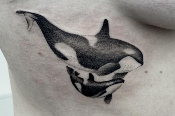 Microrealism Tattoo Killer Whale