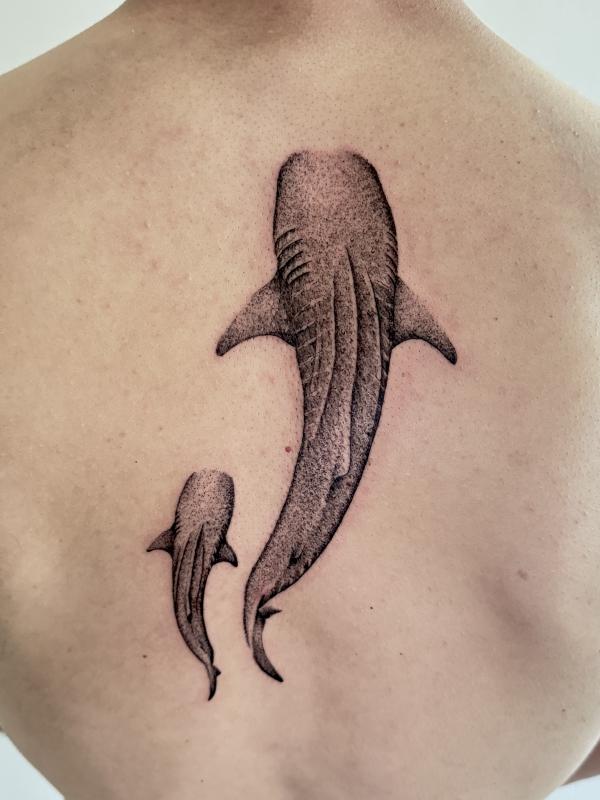 Microrealism Tattoo Whale Sharks