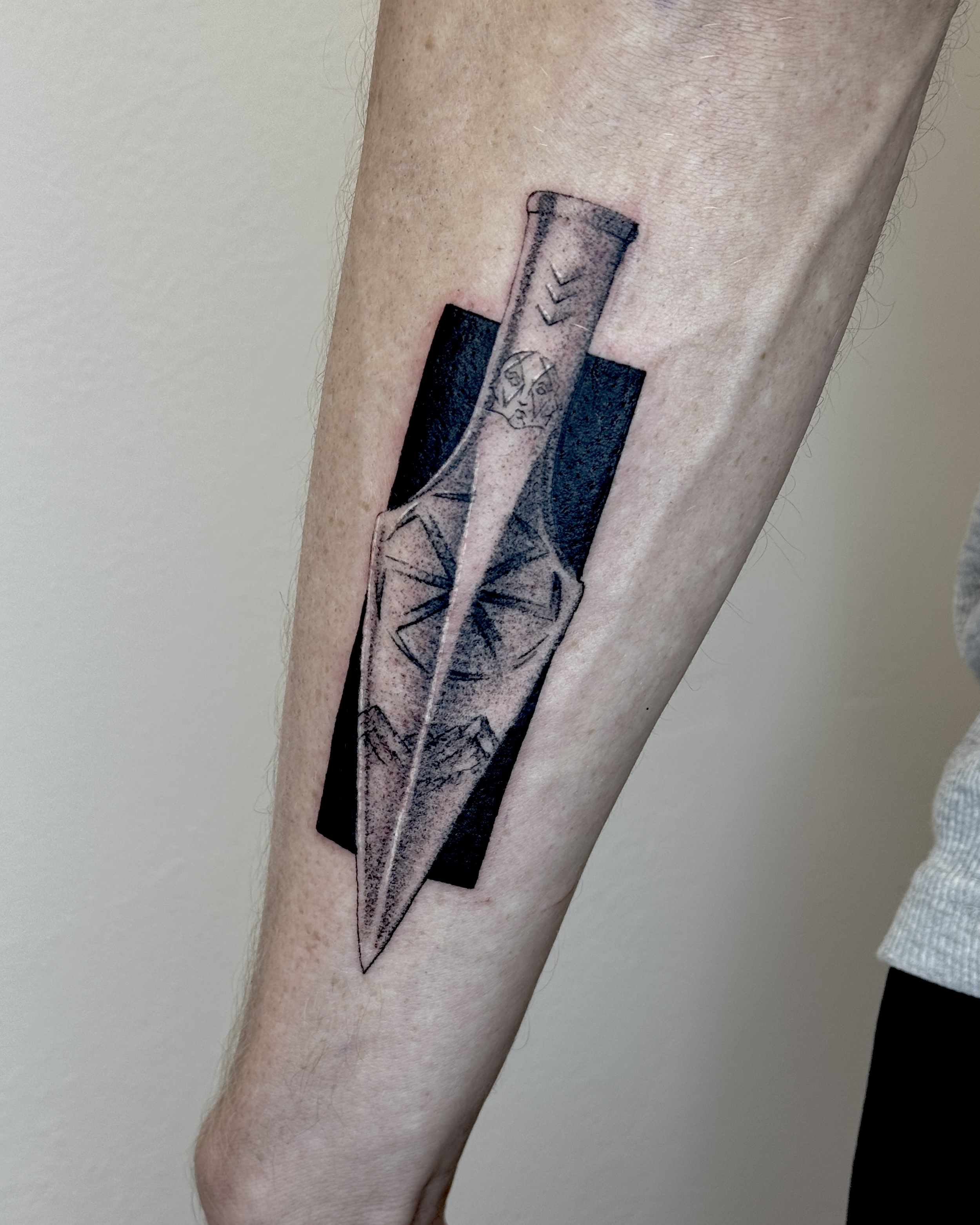 Blackwork Tattoo Slavic Spear Head