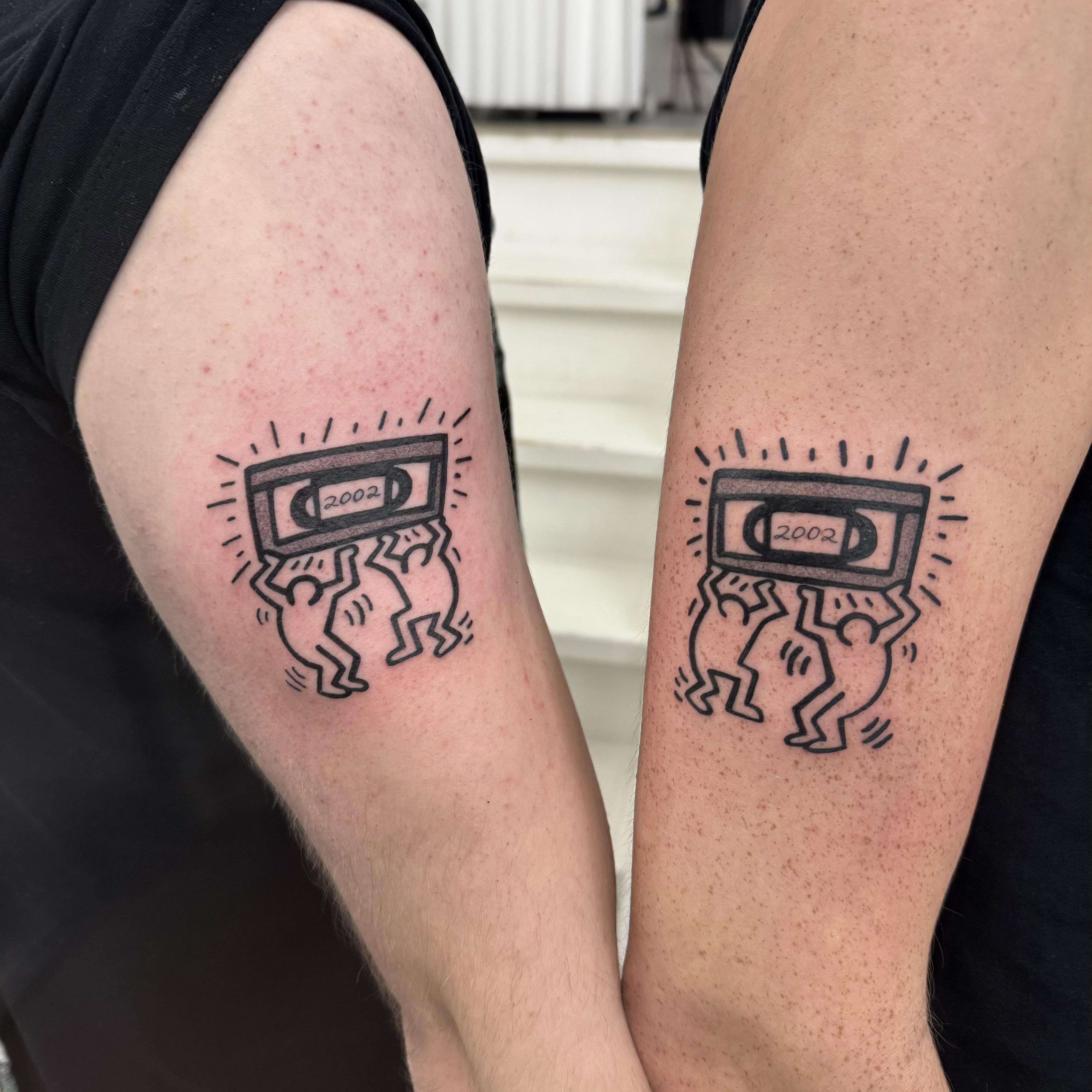 Fineline Keith Haring Tattoo