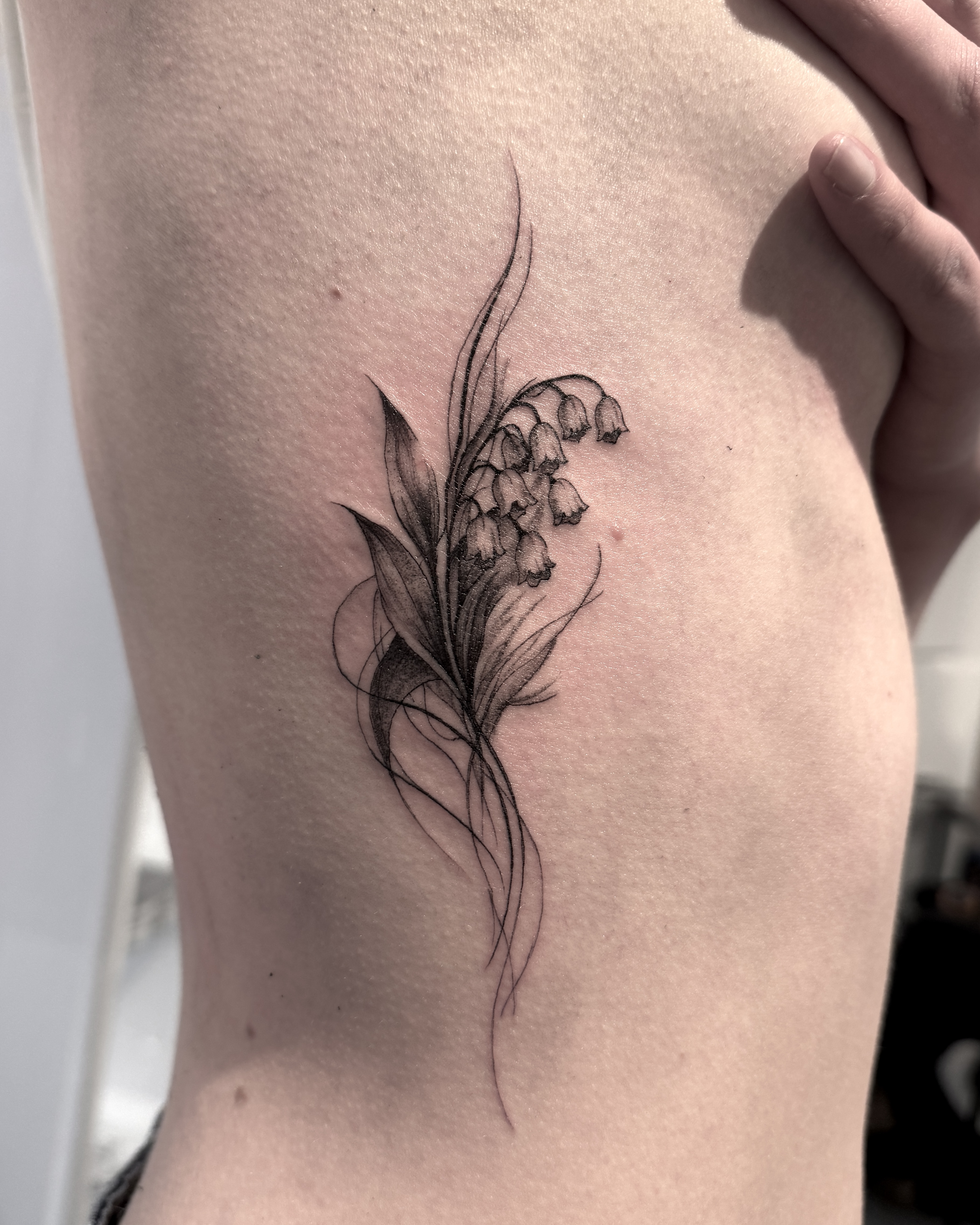 Fineline Tattoo Lily of the Valley
